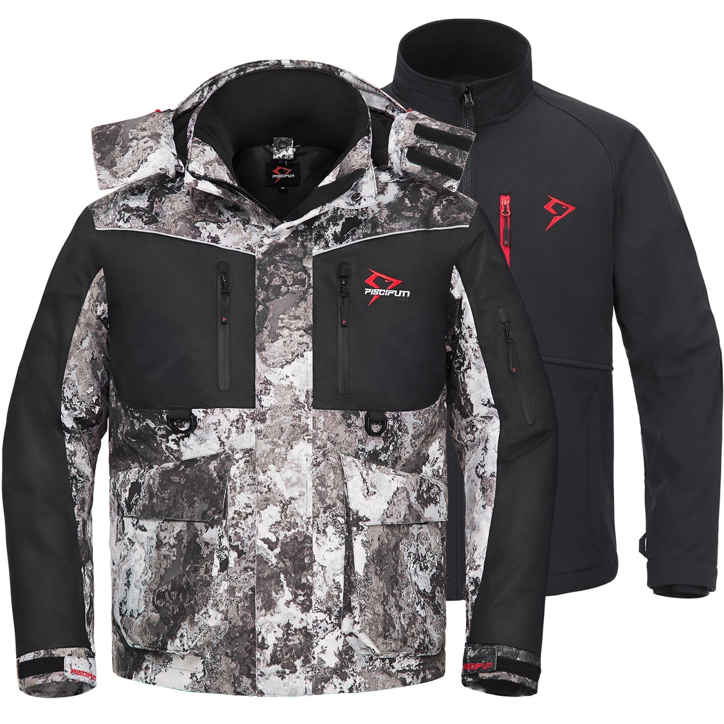 Piscifun Ice Fishing Suit,3 in 1 Jacket,Waterproof Fishing Bib With Flotation Technology