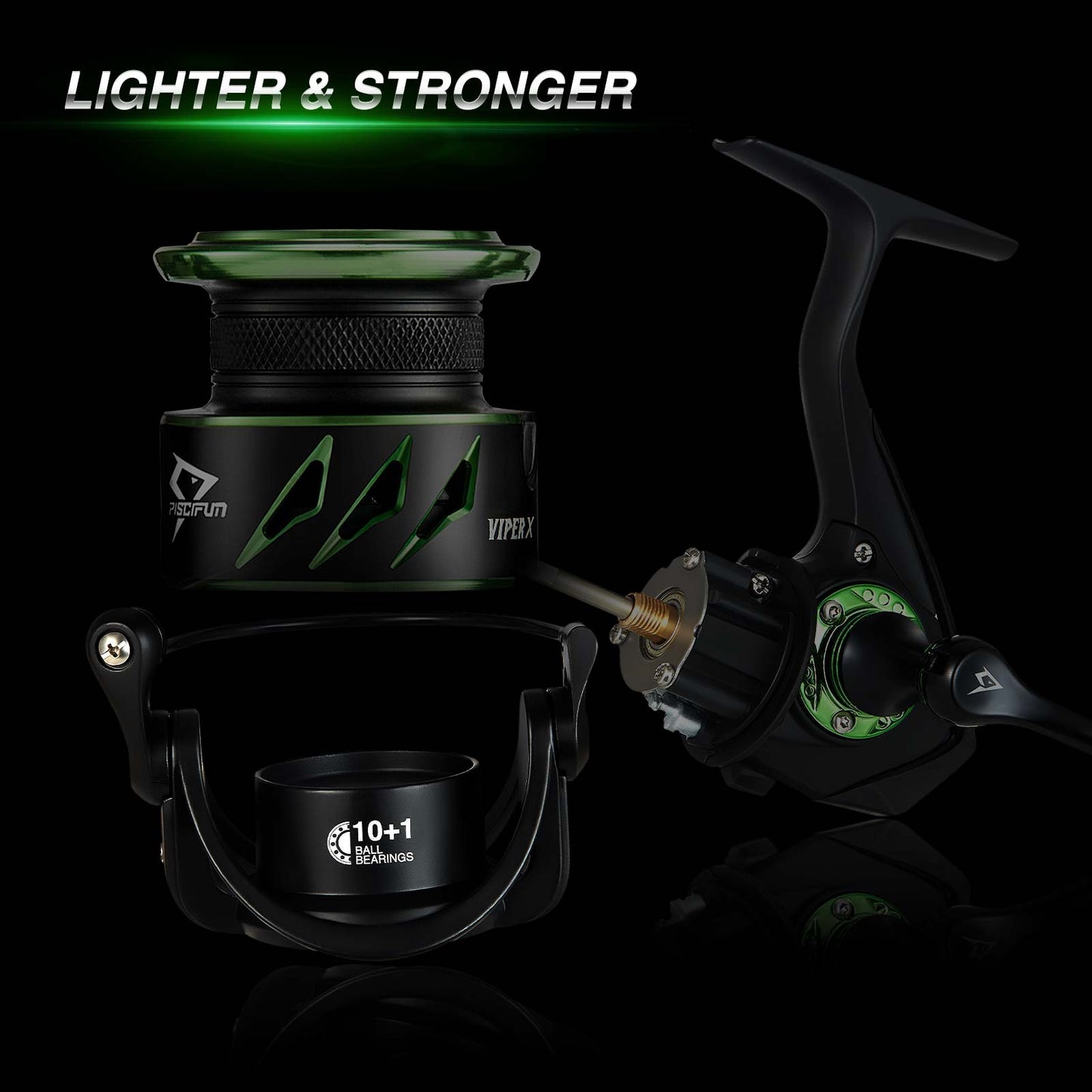 Piscifun® Viper X Ice Fishing Reel, Gear Ratio 5.2:1 High Speed Spinning Fishing Reel Size 500 1000